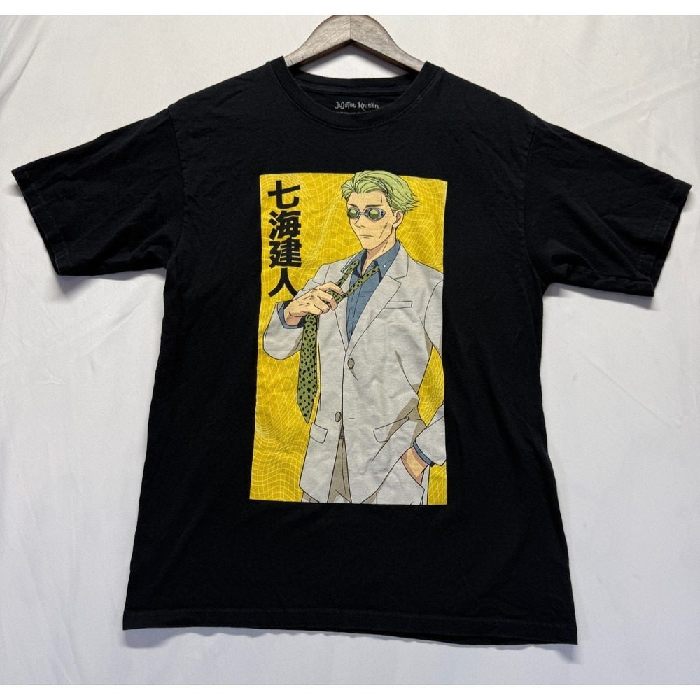 Crunchyroll‎ T Shirt Mens Medium Black Graphic Print Cotton Jujutsu Kaisen Logo